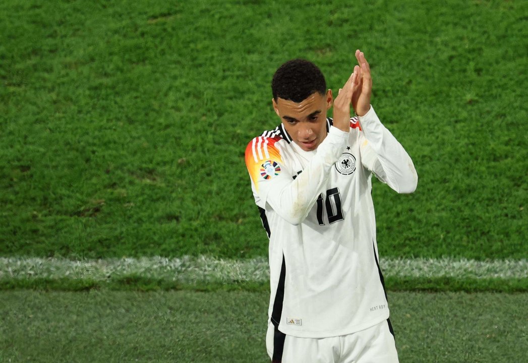 El jugador aleman Jamal Musiala durante un partido de la Eurocopa. EFE/EPA/GEORGI LICOVSKI