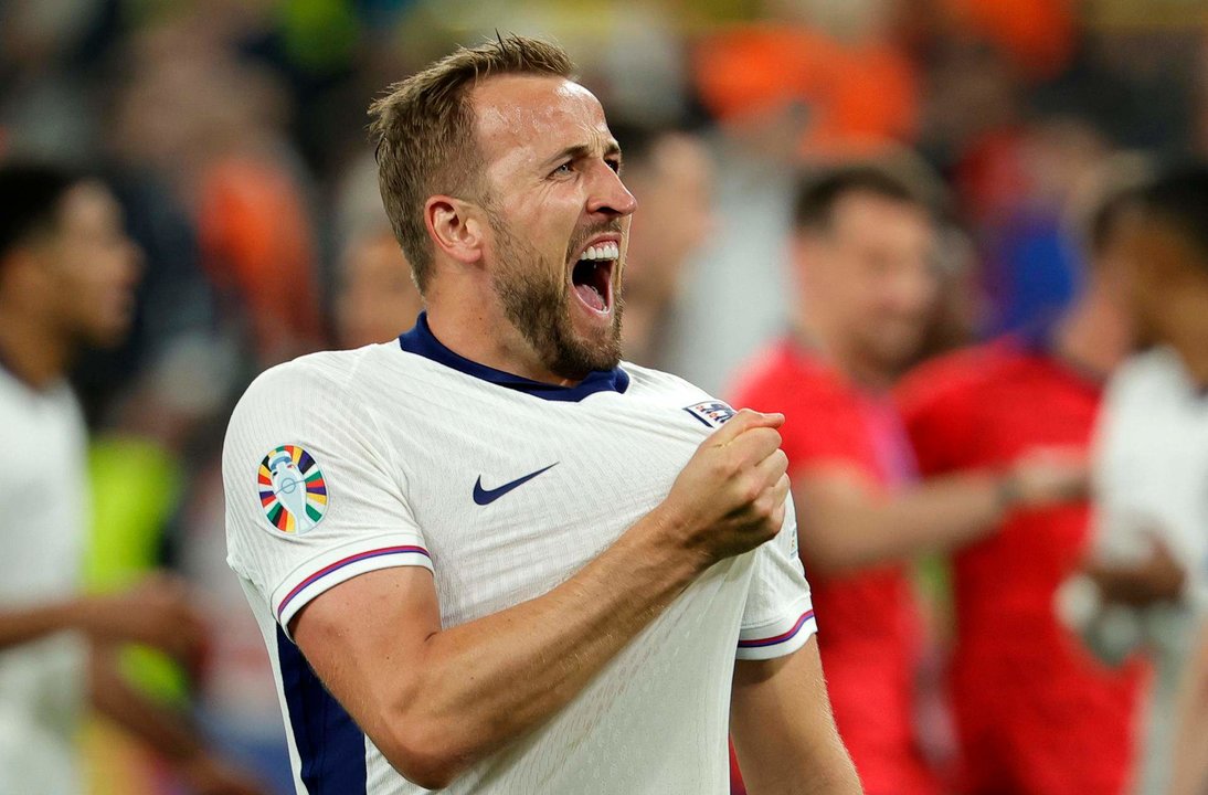 Harry Kane durante la primera parte de la segunda semiifnal de la Eurocopa entre Países Bajos e Inglaterra en Dortmund, Alemania EFE/EPA/RONALD WITTEK